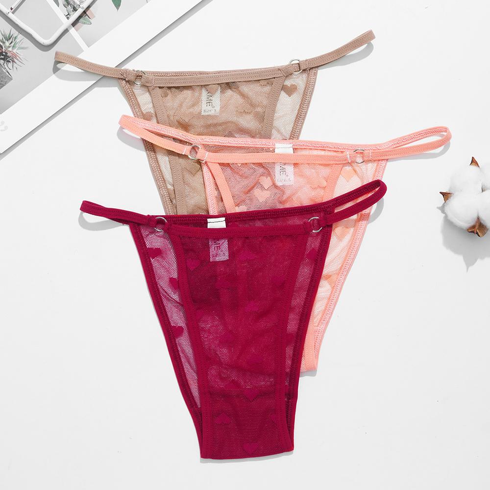 Sexy Lace Thong Women Low Waist Panties Transparent G String Thongs T-Back Underwear Female Solid Intimates Lingerie