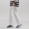 New Spring and Summer Cotton White Loose Straight Jeans Men's Trousers Wide-leg Pants