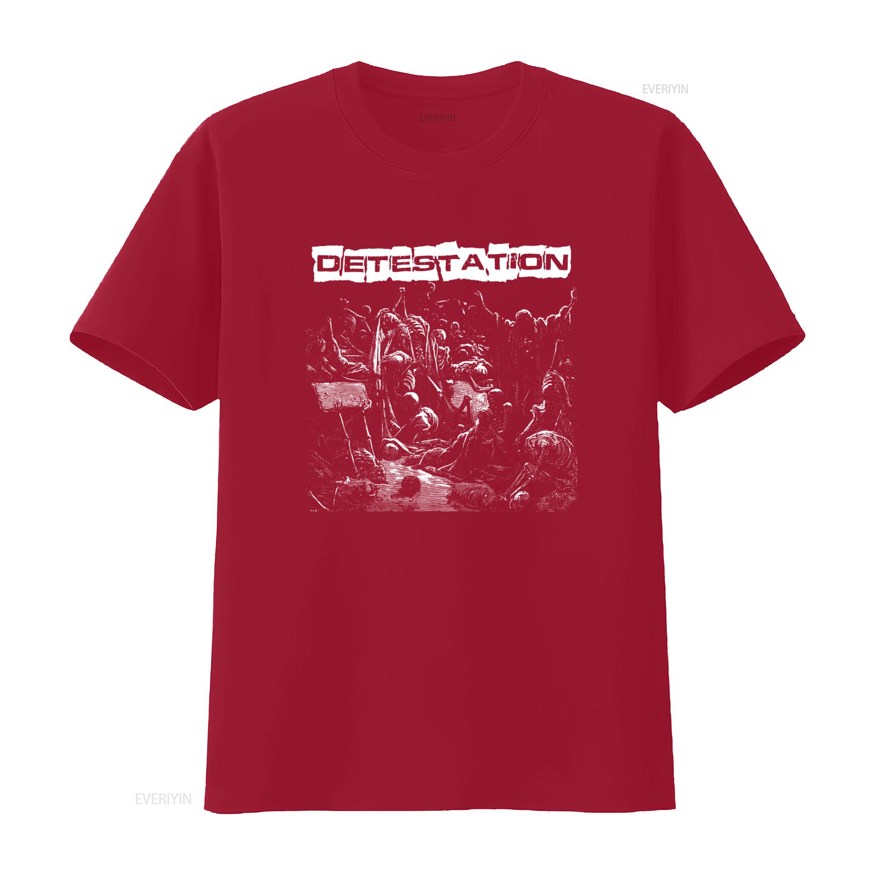 

DETESTATION T shirt Hardcore Punk D beat Crust Anti cimex Vintage Design vintage Washed homme Slightly graphic fashion Casual S