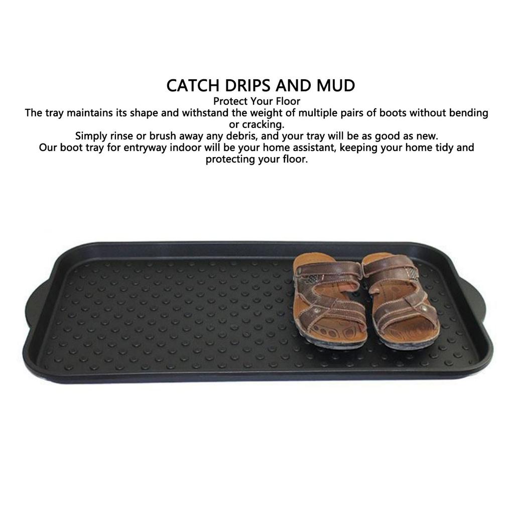 Boot Tray for Entryway Indoor Outdoor PP Shoe Mat Water Proof Shoes Tray Multi Purpose Anti Slip Black