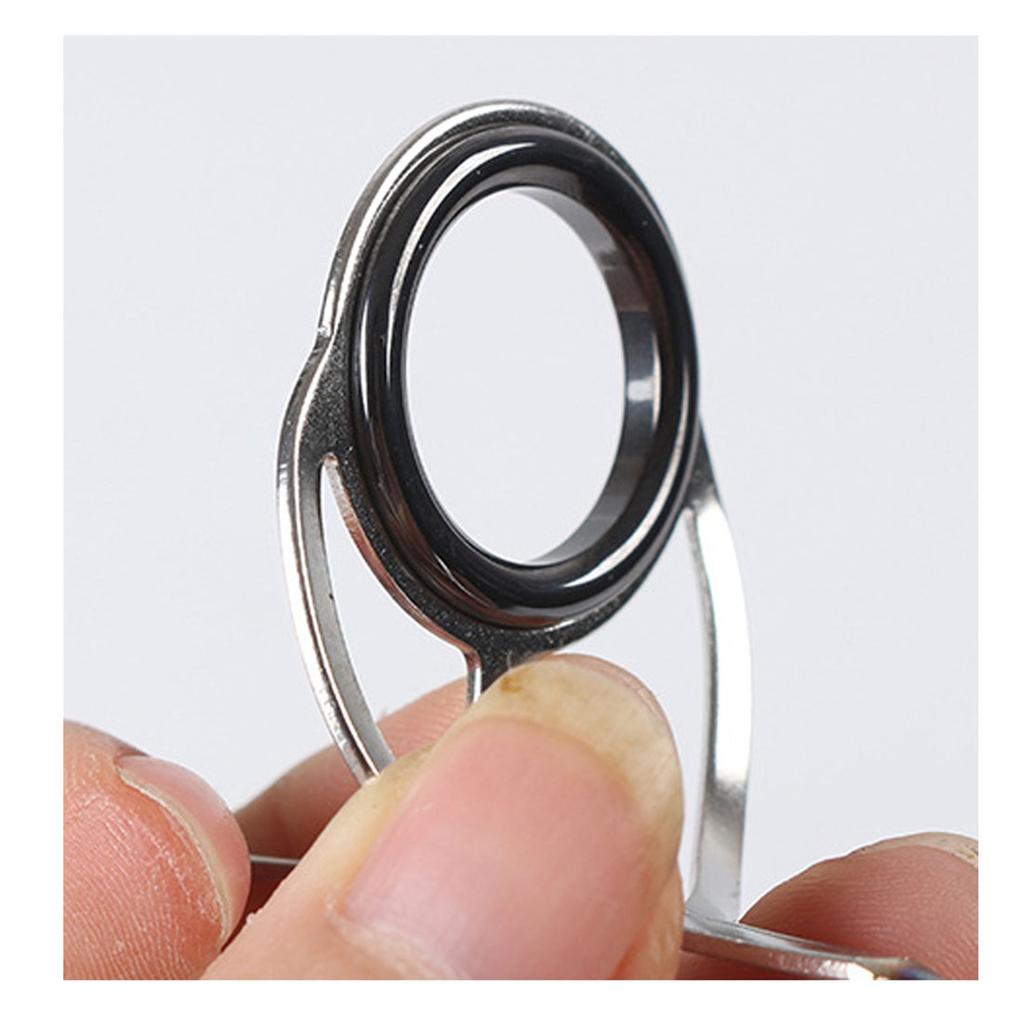 Fishing Rod Guides Alloy Copper Ceramic Double Legs Fishing Rod Guide Ring for Replacement