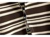 Women's Korean Fashion Striped Sweater & Wide-Leg Pants Knitted Set