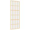 Sliding Door Gold 76x205 Cm Tempered Clear Glass and Aluminium