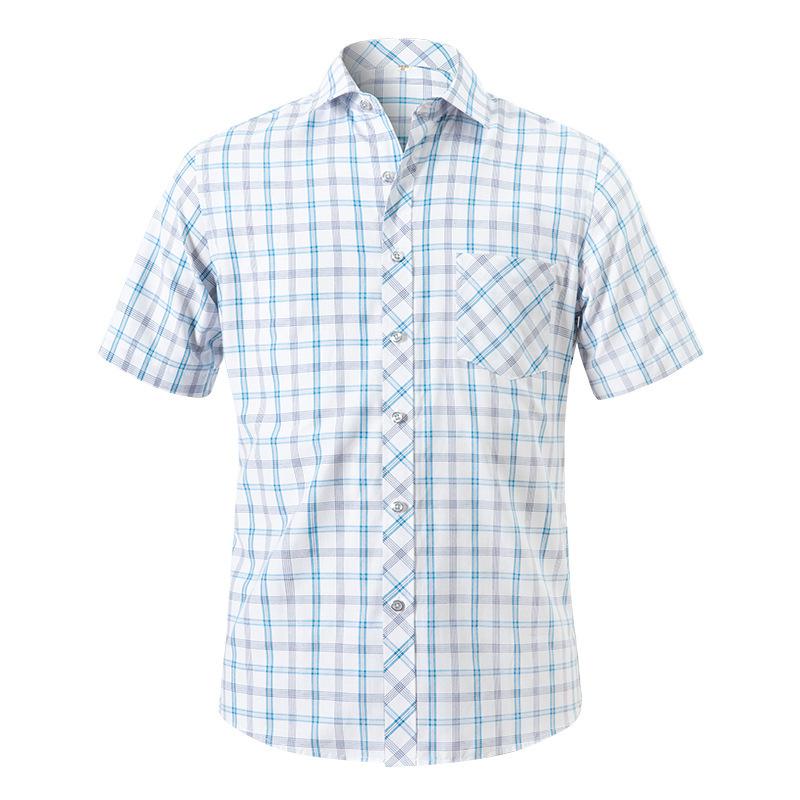 Men S Slim Fit Casual Short Sleeve Plaid Shirt