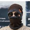1Set Winter Warm Hat Scarf Set For Men Women Outdoor Thickened Cycling Hats Scarf  Windproof Cold-Proof Scarf Cap