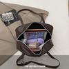 Fashionable Women's Bag, Leather Simple and Versatile Shoulder Bag, Zipper Closure, Large Capacity College Style Armpit Bags