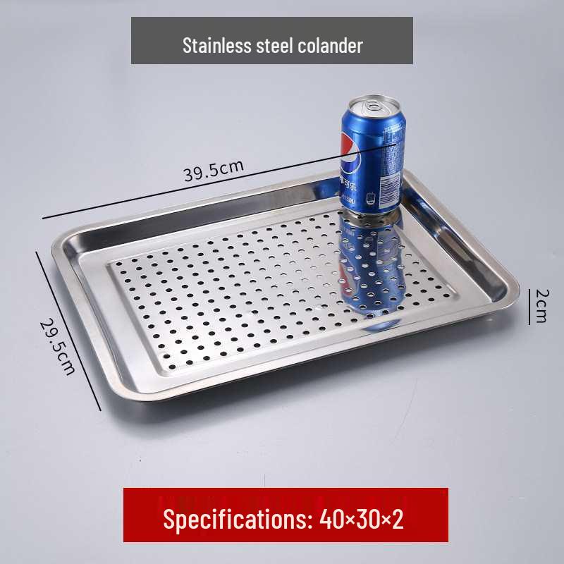 304 Stainless Steel Rectangular Tray for Steamed Fish, Rice, Chee Cheong Fun, and Baking