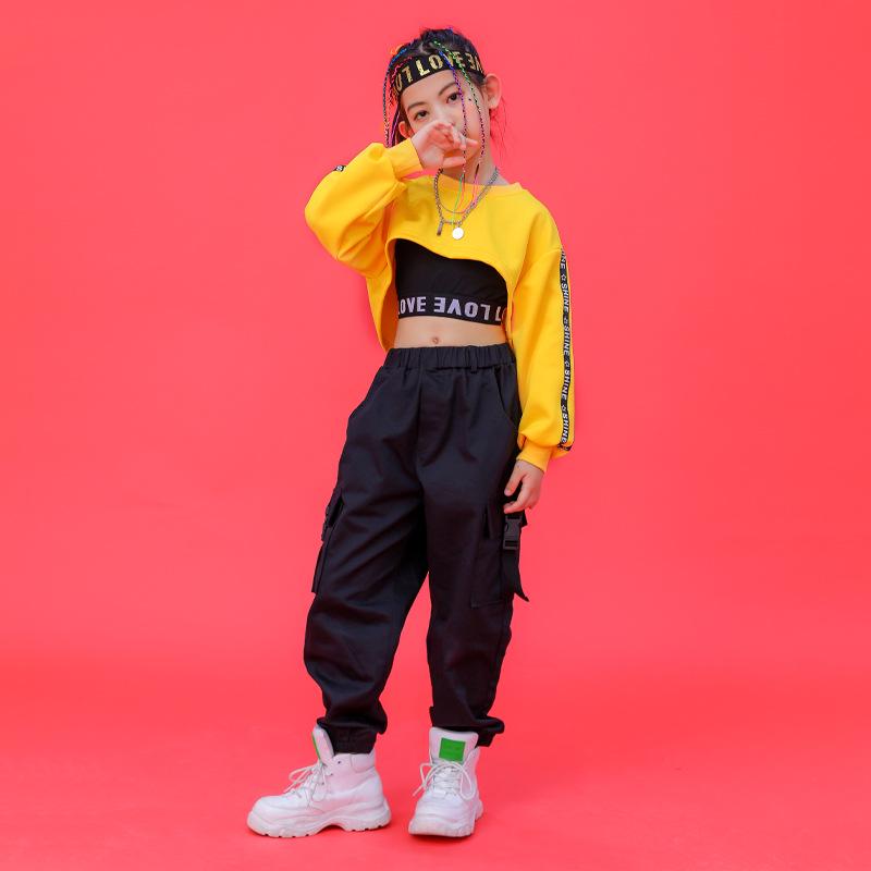 Costume Trendy da Ballo di Strada per Ragazze – Outfit Crop Top Jazz & Hip Hop