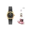 Quarz-Armbanduhr mit Lederarmband Rosa Zifferblatt Limitierte Edition Geschenkbox mit Schal und Duft Damen Uhren VE8I00124