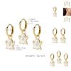 Trendy Mini White Diamond Ghost Alloy Earrings Set For Women Multiple Piercings
