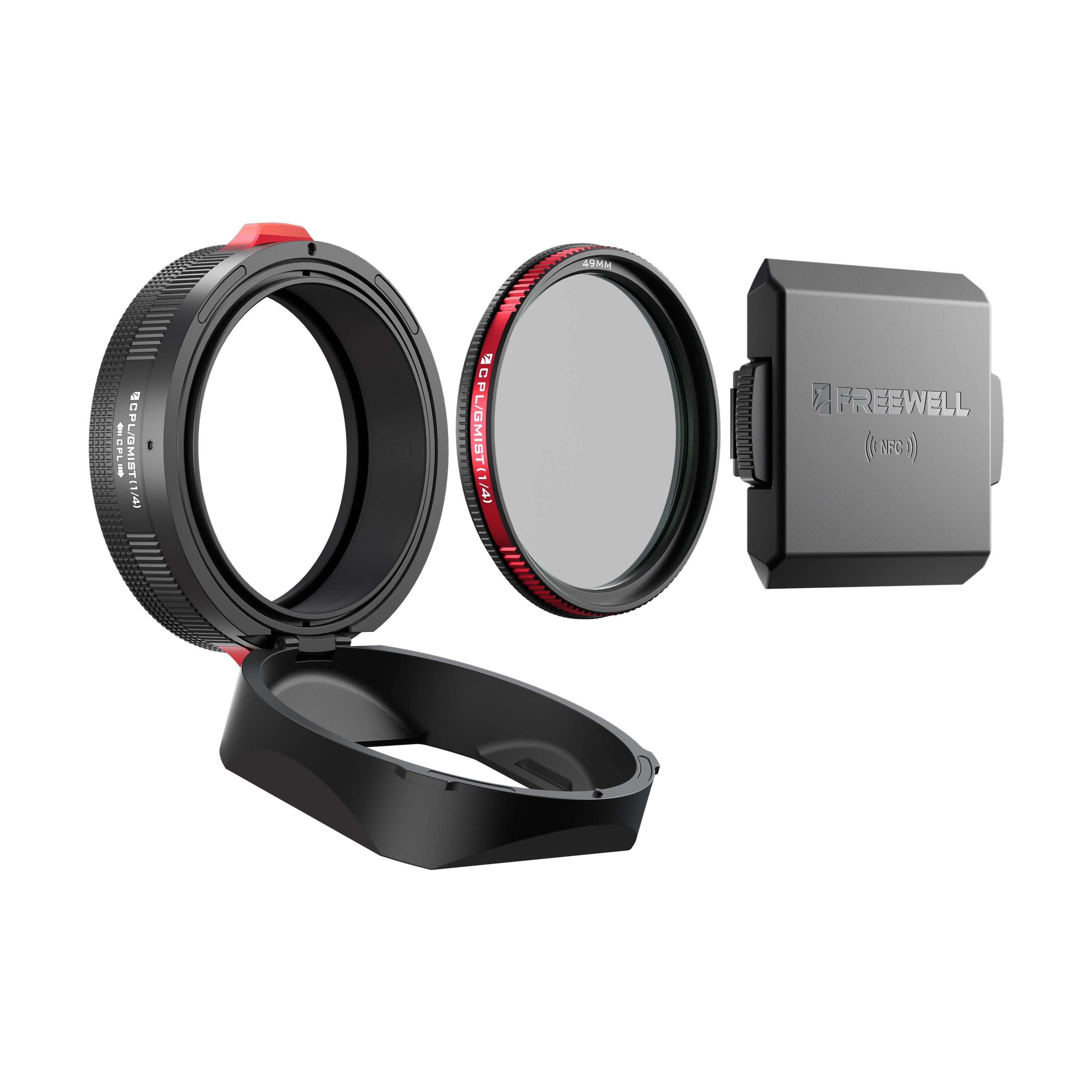 

Freewell Real Lens Hood for Fuji X100 Series With Hybrid CPL/Black Mist Filter, Flipable Design,Touchless Adjustment Accessories