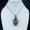 Green Amethyst Gemstone Pendant, 999 Copper Wire Wrapped Pendant, Handmade Antique Jewelry, Gift For Mother Day