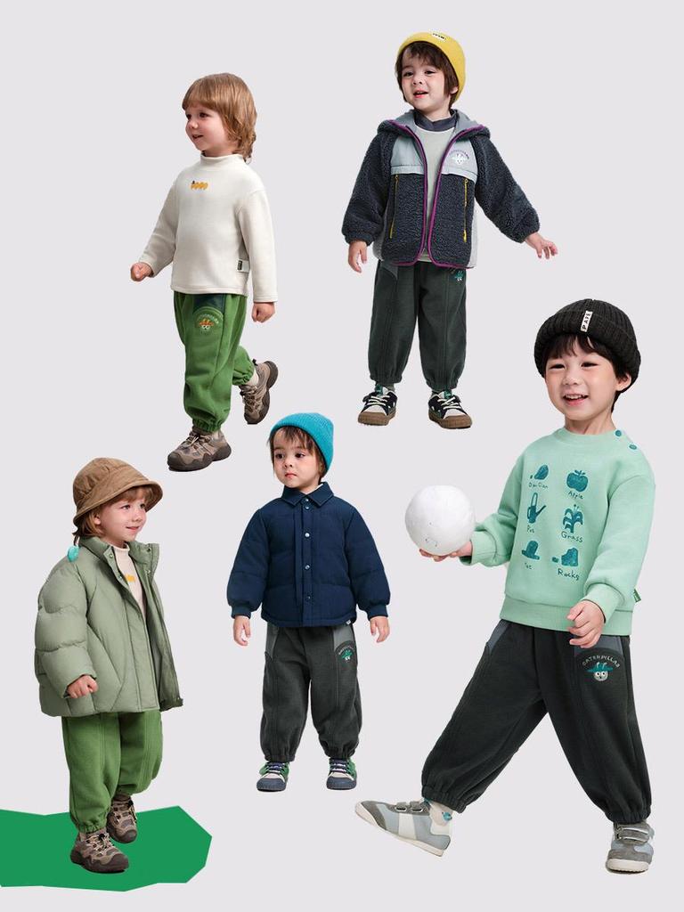 Boys' Trendy Straight-Leg Pants - 2025 Winter, Versatile Warm Cuffed Casual Wear
