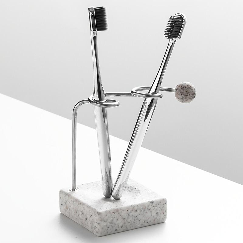 Leichter Luxus Edelstahl Zahnbürstenhalter Paar Zahnbürsten Organizer für Badezimmer
