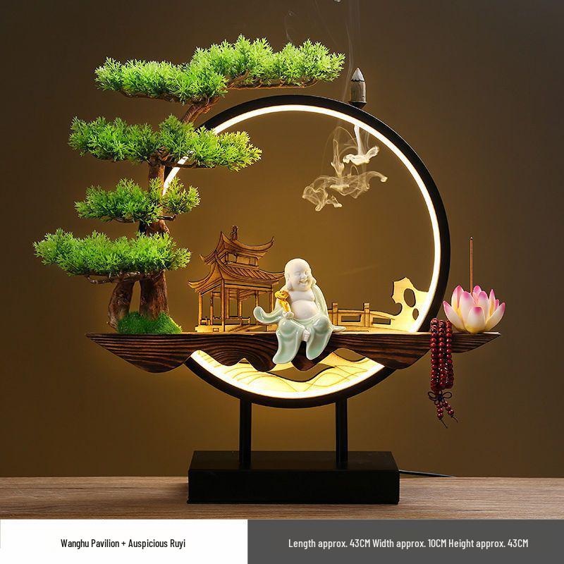Chinese Style Backflow Incense Burner - Pine Design for Home & Office Décor