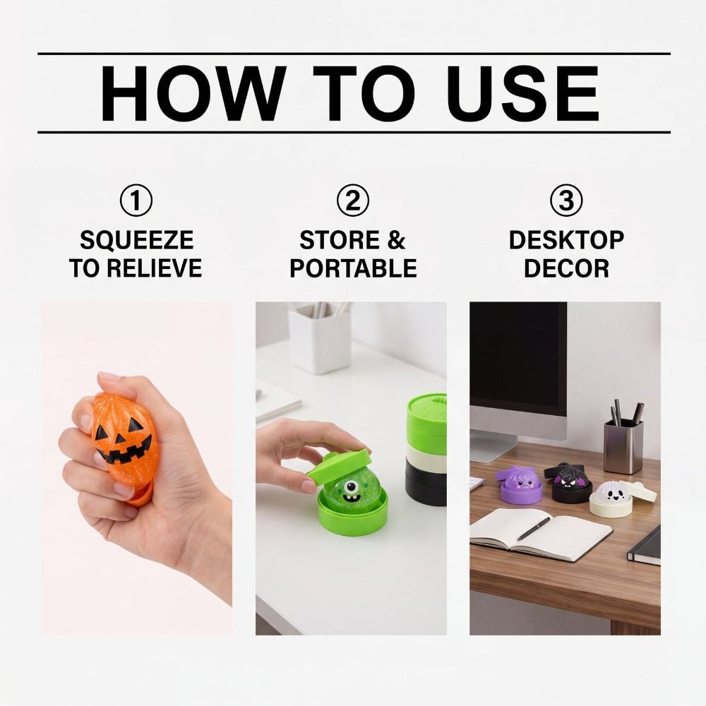 Slow Resilience Halloween Buns Squishy Toy Soft Squishy Fidget Squeeze Dumpling Squishes Pinch Le With Steamer Bun Sensory Balls