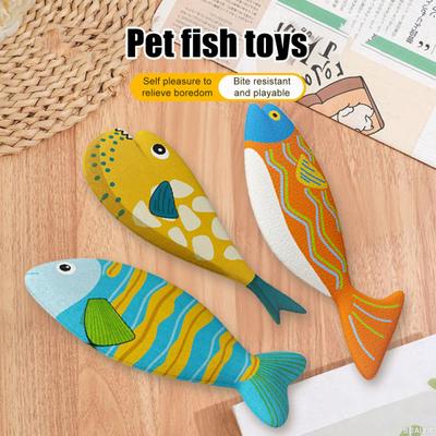 Ocean Fish Cat Toy Fabric Colorful Saury Cat Chew Toy Soft Stuffed Fish Kitten Kicker Teething Toy for Indoor Cats Boredom Relief