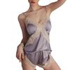 Summer Ice Silk Lace Camisole and Shorts Set for Women