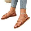 Plus Size Buckle Flat Toe-Baring Sandals for Women