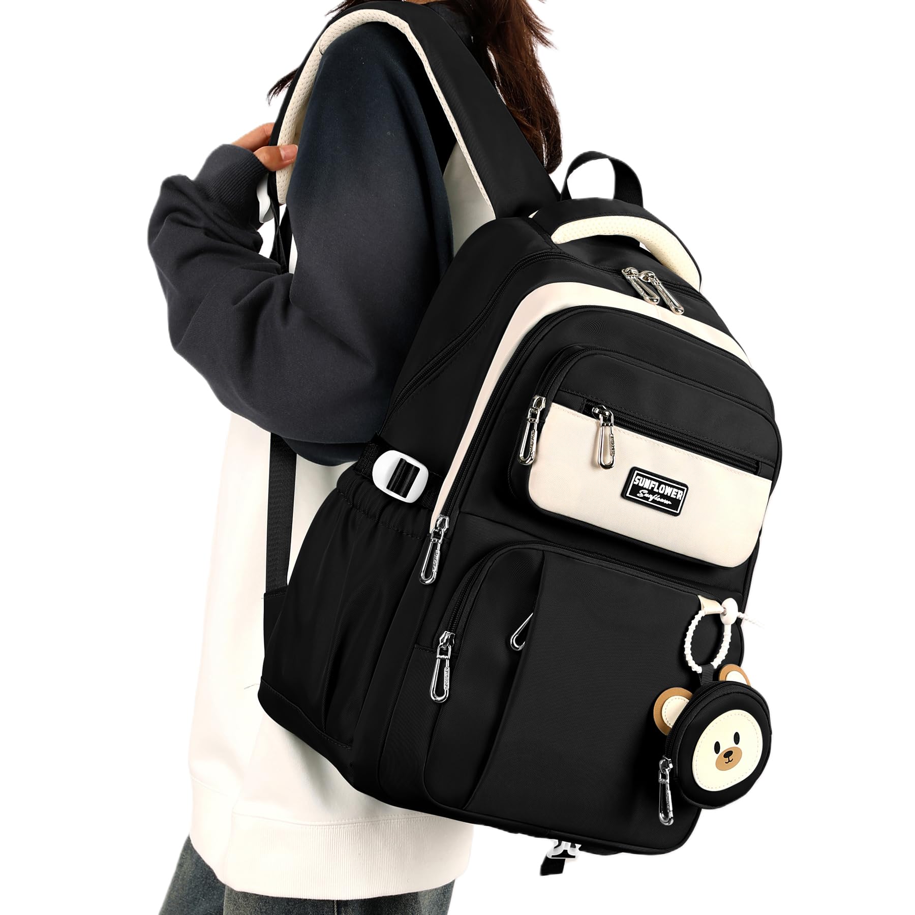 

ZESU Korean Backpack, Large Capacity, for Students, High School Students, Women, Elementary School Students, and Girls, Lightweight Casual Backpack