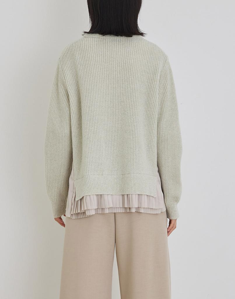 MANUELLE ET GUILLAUME Alpaca Pleats Knit Lemon Beige