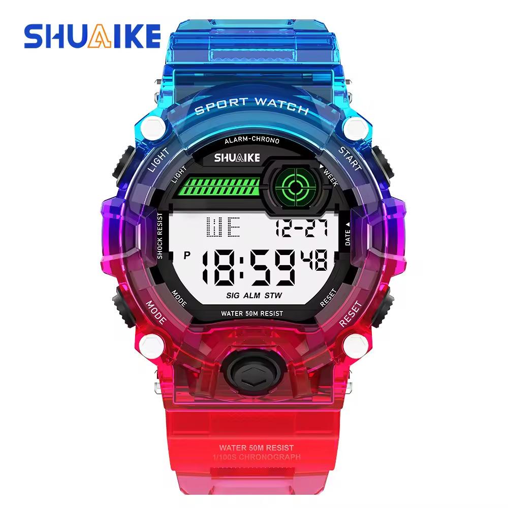 Symphony Fashion Sports Dual-Time Multi-Function Children S Electronic Watch, Waterproof Watch For Boys And Girls красный