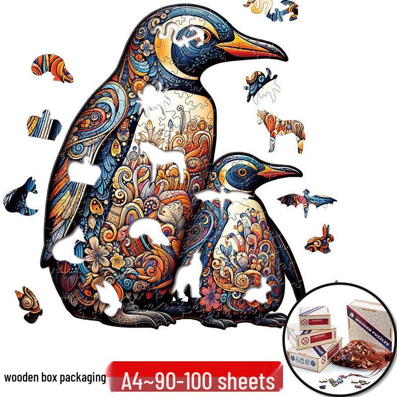 Irregular Animal Dog Penguin Wooden Puzzle in Stock