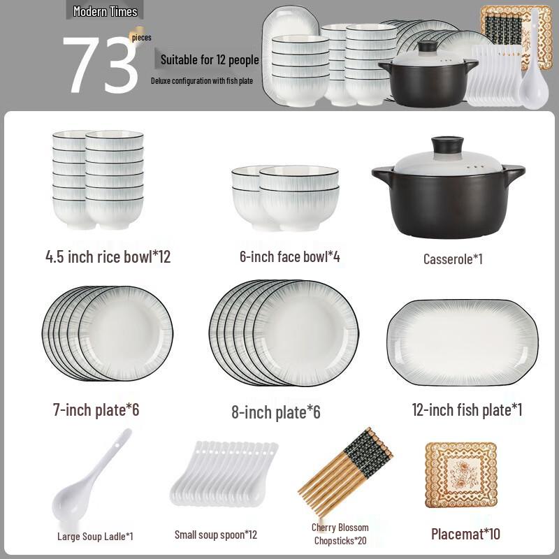 Ailanhui Jia WQ Underglaze Ceramic Dinnerware Set