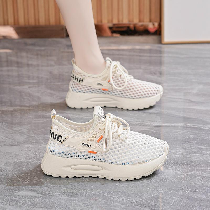 

Summer women s shoes new breathable hollow mesh shoes children s versatile thick-soled fly-woven sports shoes casual dad shoes 35