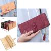 Elegant Women Leather Card Holder Long Trifold Wallet With Tassel And Checkbook Pocket