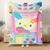 1pc Kawaii Usahana, Cartoon, StrawberryDigital Print Fleece Blanket - Contemporary Style, Suitable for All Seasons, Perfect for Home, Travel