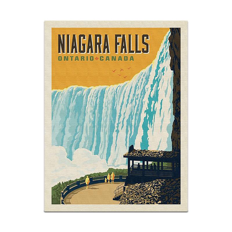 Baja California Mexico Print Art Canvas Painting Canada Niagara Falls Canvas Painting Vintage Travel Poster Print Home Decor 20x30cm