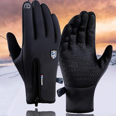 Wasserdichte Winter-Ski- und Fahrradhandschuhe mit Samtfutter für Damen und Herren