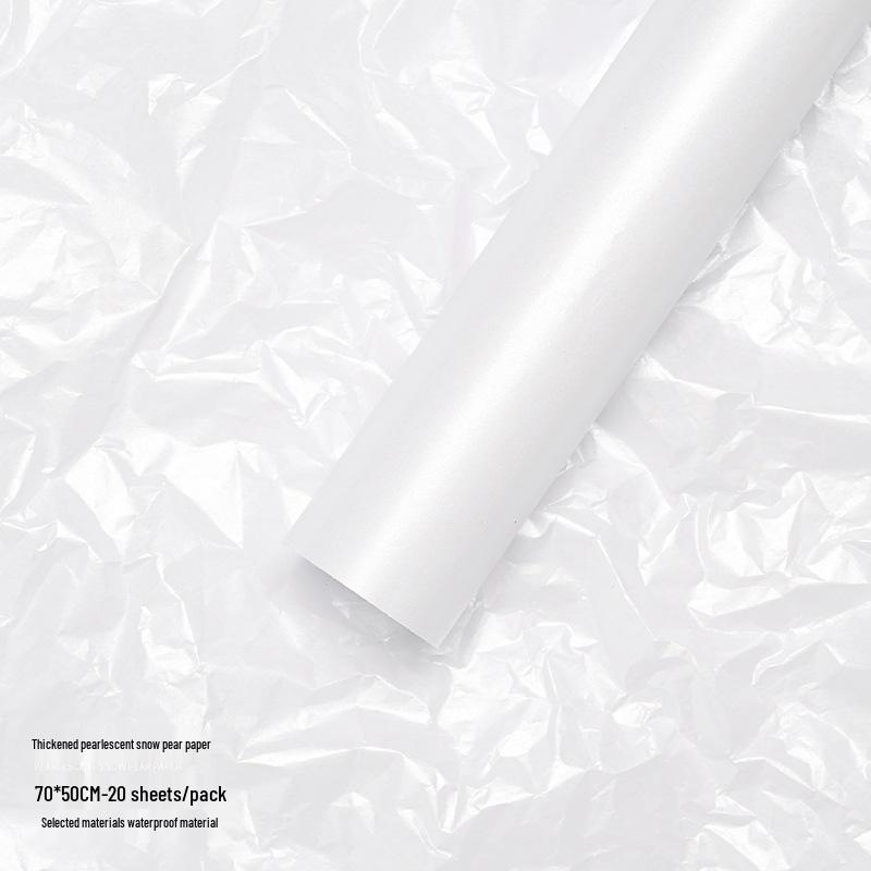 Papel de Embrulho Impermeável Brocade 38g Perolado Neve para Flores Frescas & Arte Floral
