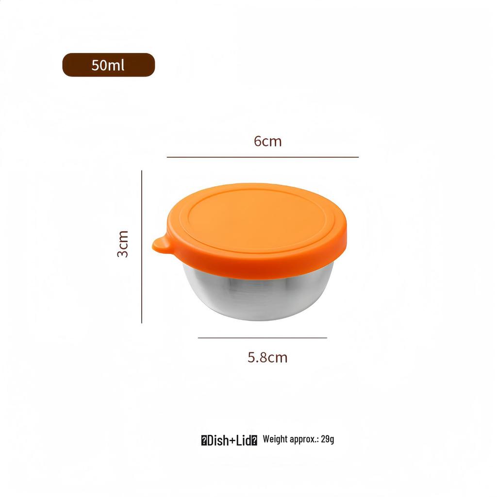 Portable Stainless Steel Sauce Cup with Leak-Proof Silicone Lid - Ideal for Outdoor Salads