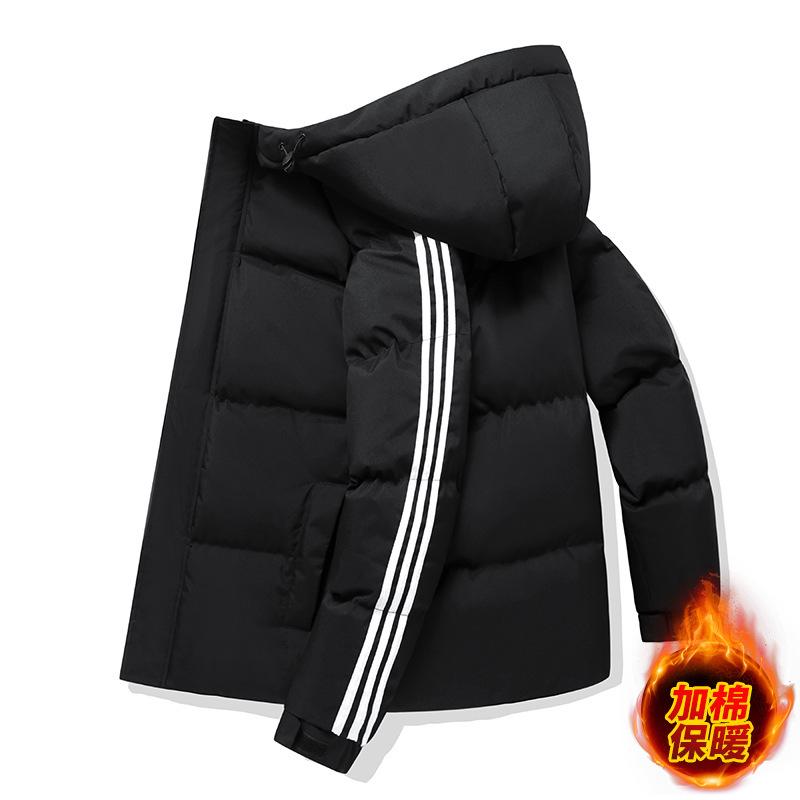 Men s jacket jacket thickened warm short down cotton-padded jacket S чёрный