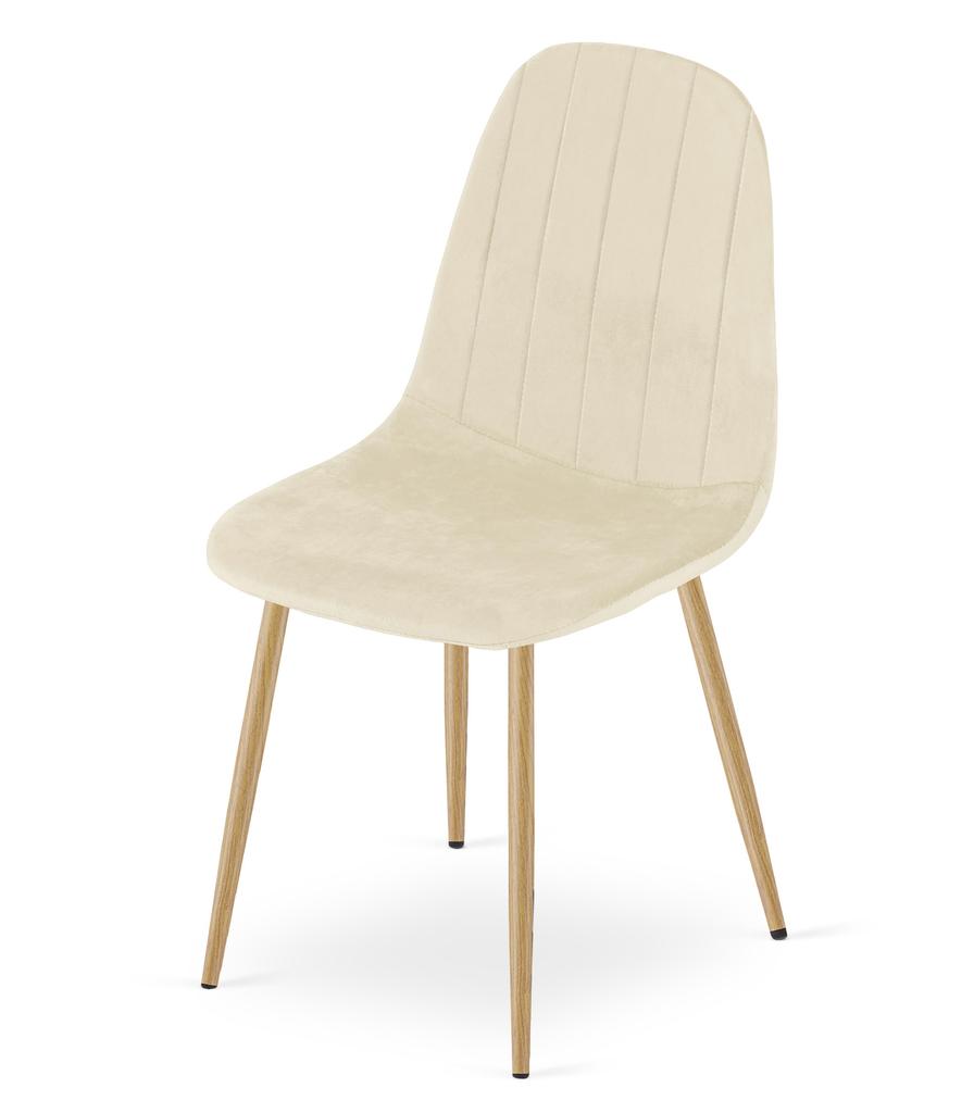Padva Chair - Light Beige Velvet / Oak Legs X 4