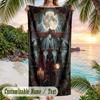 Witchcraft Theme Beach Towel Personalized Custom Name & Text Soft Quick Dry Beach Towel for Swimming Travel
