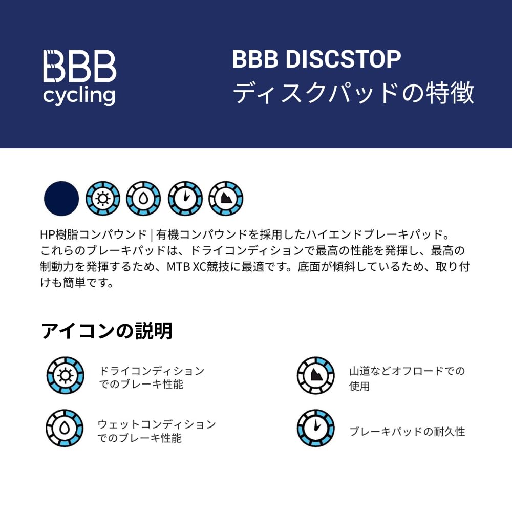 BBB Disc Brake Pads Disc Stop Compatible Blue BBS-441 AVID/SRAM