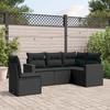 VidaXL Garden Lounge Set 5 Pcs with Cushions Black Braided Resin 3218955