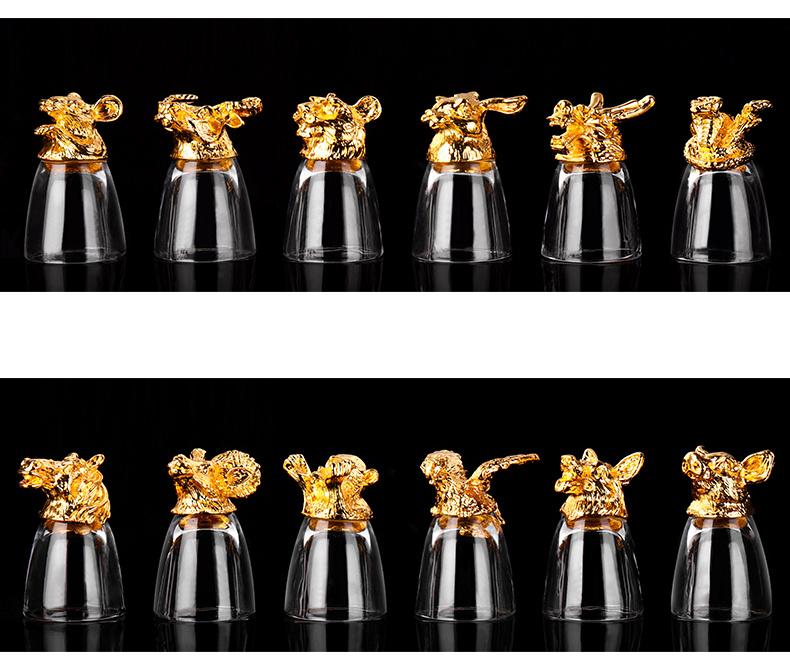 Elegant 12pc Zodiac Shot Glass Set - Chinese Baijiu Drinkware Multipurpose & Reusable Perfect for Gifting