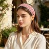 White Lace Trim Wide Plaid Hairband Wide Design White Lace Hair Hoop  Casual Outfit