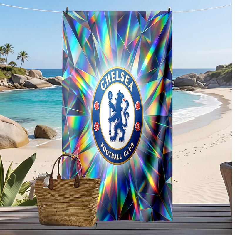 Chelsea FC Printed Beach Towel Quick Dry Soft TowelPortable Large Rectangular Beach Blanket for Travel Swimming Pool