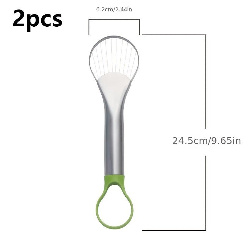 2-in-1 Avocado Slicer Pitter Stainless Steel Cutter Tool with Ergonomic Handle Kitchen Gadget for Avocado Prep Vegetable Tools