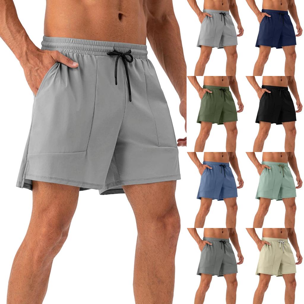 Men's Lightweight, Breathable, Cool-Feeling Training Shorts - Men's Elastic Waist, Quick-Drying Running And Fitness Sports Shorts