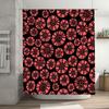 Black Coral Printed Bath Shower Curtain Waterproof Decorative Home Decoration 180X175Cm (6Ft X 5Ft)