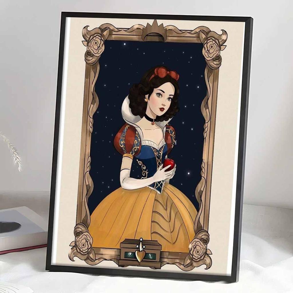 Diamond Mosaic Colorful Diamond Painting Princess Portrait Series Full Round Embroidery Cartoon Creative Hobbies Wall Decor