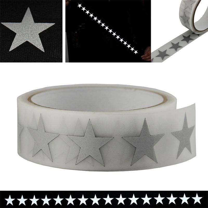 1M Sicher Silber Reflektierendes Vinyl HTV Wärmeübertragungs-Vinylfolie DIY Klebeband Aufbügeln auf Stoff Kleidung Stern