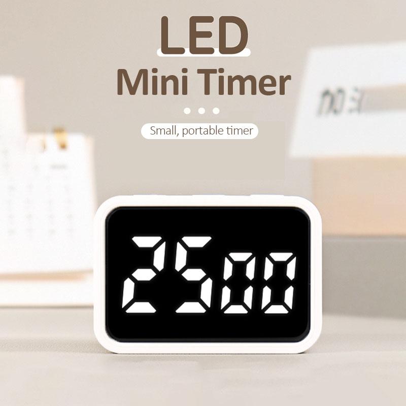 Mini Digitaler Küchentimer LED Visueller Timer für Studium Kochen Positiver Countdown-Alarm 3 Voreingestellte Zeiten Zuhause Aufladen Küchentimer