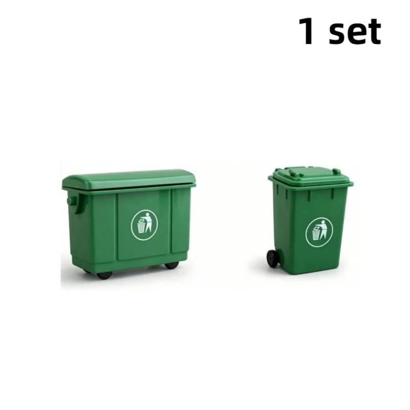 2/4Pcs Mini Desktop Storage Bin Portable Trash Container Dollhouse Ornament Cosmetic Jewelry Storage Box Stationery Organizer